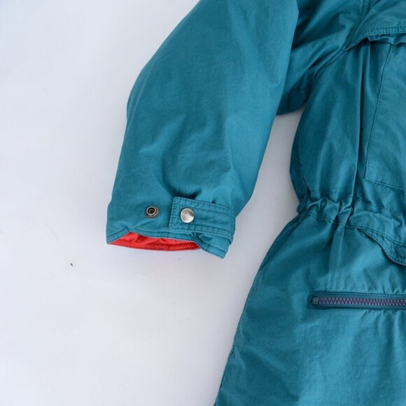 VTG Northern Spirit Green Red 70% Down 30% Feathers Puffer Zip Up Winter Jacket - Picture 8 of 12